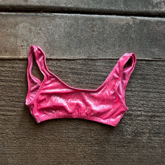 Birds of prey Pink velvet crop top bra - Picture 1 of 4